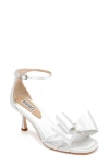 Badgley Mischka Collection Alysha Ankle Strap Sandal In White Satin