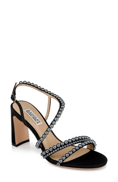 Badgley Mischka Collection Amora Slingback Sandal In Black Satin