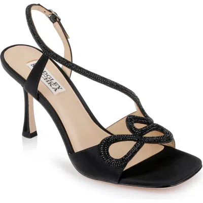 Badgley Mischka Collection Anessa Slingback Sandal In Black Satin