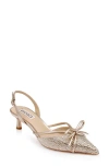 Badgley Mischka Collection Angelina Slingback Pointed Toe Kitten Heel Pump In Gold