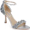 Badgley Mischka Collection Ankle Strap Sandal In Silver