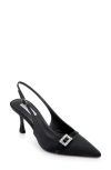 Badgley Mischka Collection Annmarie Slingback Pointed Toe Pump In Black Satin