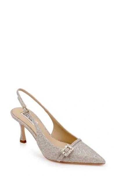 Badgley Mischka Collection Annmarie Slingback Pointed Toe Pump In Champagne