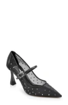 Badgley Mischka Collection Antonia Ii Pointed Toe Mary Jane Pump In Black Leather