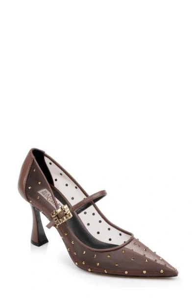Badgley Mischka Collection Antonia Ii Pointed Toe Mary Jane Pump In Brown