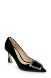Badgley Mischka Collection Aubree Pointed Toe Pump In Green Satin