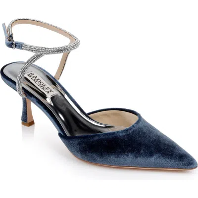 Badgley Mischka Collection Autumn Pointed Toe Ankle Strap Pump In Blue
