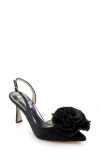 Badgley Mischka Collection Blaire Pointed Toe Pump In Black Satin