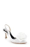 Badgley Mischka Collection Blaire Pointed Toe Pump In White Satin