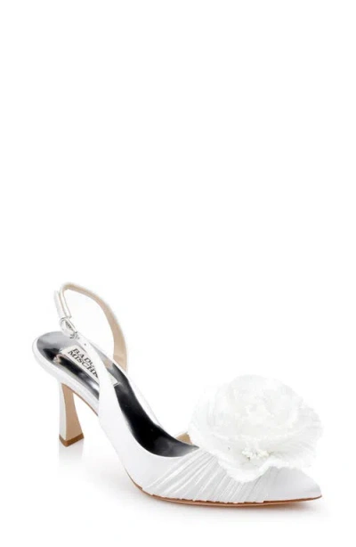 Badgley Mischka Collection Blaire Pointed Toe Pump In White Satin