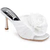 Badgley Mischka Collection Blythe Slide Sandal In White Satin