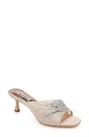 Badgley Mischka Collection Brandy Slide Sandal In Soft Nude Satin