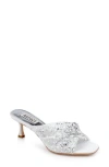 Badgley Mischka Collection Brandy Slide Sandal In White Satin