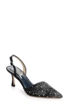 Badgley Mischka Collection Brenna Slingback Pointed Toe Pump In Black Satin