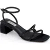 Badgley Mischka Collection Brisa Ankle Strap Sandal In Black Satin