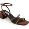 Badgley Mischka Collection Brisa Ankle Strap Sandal In Chocolate Satin