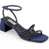 Badgley Mischka Collection Brisa Ankle Strap Sandal In Midnight Satin