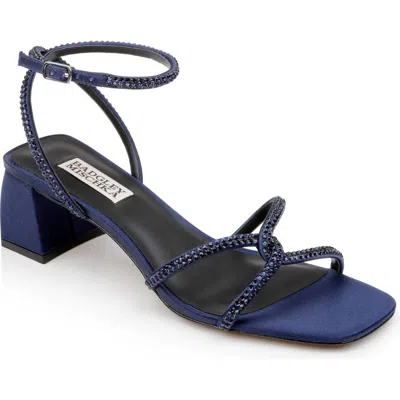 Badgley Mischka Collection Brisa Ankle Strap Sandal In Midnight Satin