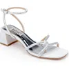 Badgley Mischka Collection Brisa Ankle Strap Sandal In White Satin