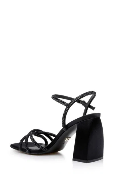 Badgley Mischka Collection Brixley Ankle Strap Sandal In Black Satin