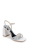 Badgley Mischka Collection Brixley Ankle Strap Sandal In White Satin