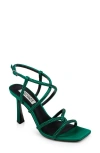 Badgley Mischka Collection Brooke Ankle Strap Sandal In Emerald Satin