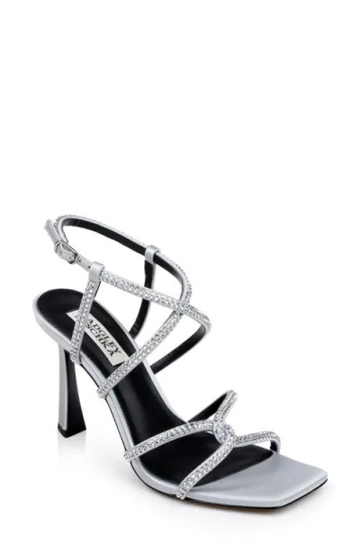 Badgley Mischka Collection Brooke Ankle Strap Sandal In White Satin