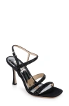Badgley Mischka Collection Brynlee Ankle Strap Sandal In Black Satin
