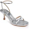 Badgley Mischka Collection Brynna Ankle Strap Sandal In Silver Leather
