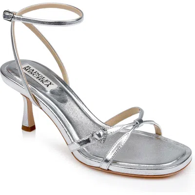 Badgley Mischka Collection Brynna Ankle Strap Sandal In Silver Leather