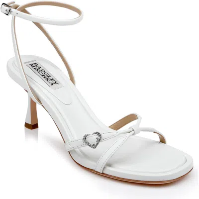 Badgley Mischka Collection Brynna Ankle Strap Sandal In White Leather