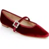 Badgley Mischka Collection Brystol Mary Jane Flat In Red Velvet