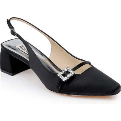 Badgley Mischka Collection Buena Slingback Pump In Black Satin