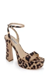 Badgley Mischka Collection Caia Ankle Strap Platform Sandal In Animal Print