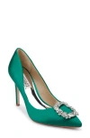 Badgley Mischka Collection Cher Crystal Embellished Pump In Green