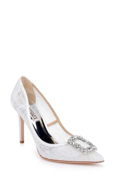Badgley Mischka Collection Cher Crystal Embellished Pump In White