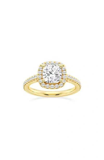 Badgley Mischka Collection Cushion Cut Lab Created Diamond Halo Ring In Gold