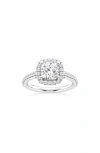 Badgley Mischka Collection Cushion Cut Lab Created Diamond Halo Ring In Platinum