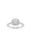 Badgley Mischka Collection Cushion Cut Lab Created Diamond Halo Ring In Platinum