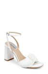 Badgley Mischka Collection Dafne Ankle Strap Sandal In White Satin