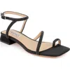 Badgley Mischka Collection Dakotah Ankle Strap Toe Loop Sandal In Black Crepe