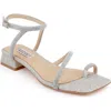 Badgley Mischka Collection Dakotah Ankle Strap Toe Loop Sandal In Silver