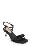 Badgley Mischka Collection Dandelion Ankle Strap Sandal In Black Crepe