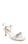 Badgley Mischka Collection Dandelion Ankle Strap Sandal In White Crepe