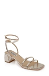 Badgley Mischka Collection Dania Ankle Strap Sandal In Gold Lizard