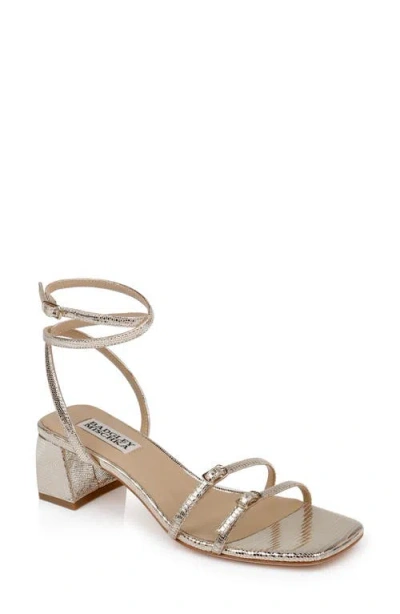 Badgley Mischka Collection Dania Ankle Strap Sandal In Gold Lizard