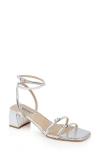 Badgley Mischka Collection Dania Ankle Strap Sandal In Silver Lizard