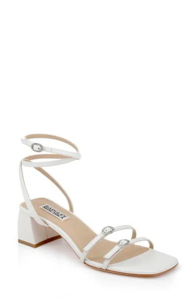 Badgley Mischka Collection Dania Ankle Strap Sandal In White Leather