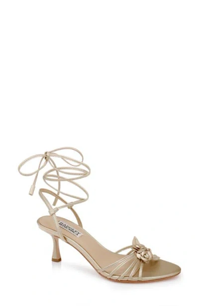 Badgley Mischka Collection Darlyn Ankle Wrap Sandal In Gold Leather