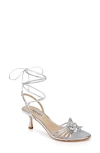 Badgley Mischka Collection Darlyn Ankle Wrap Sandal In Silver Leather